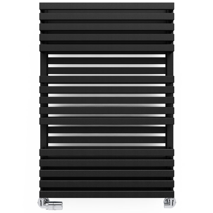 Quadrus - Black Towel Radiator - H870mm x W600mm