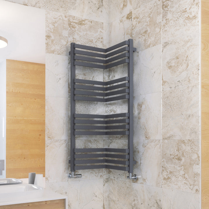 Incorner - Anthracite Towel Radiator - H1005mm x W350mm