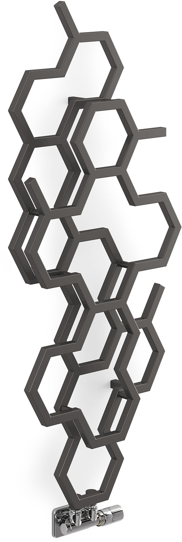 Hex - Sparkling Grey Vertical Designer Radiator H1220mm x W486mm Single Panel