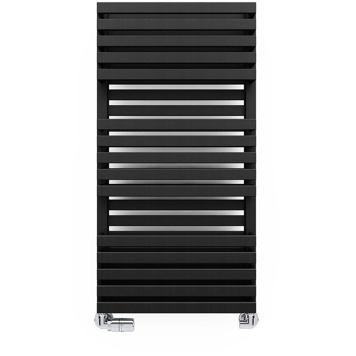 Quadrus - Black Towel Radiator - H870mm x W450mm