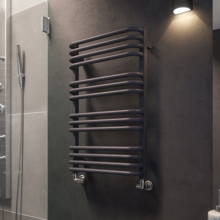 Alex - Modern Grey Towel Radiator - H760mm x W500mm