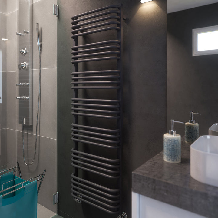 Alex - Modern Grey Towel Radiator - H1580mm x W500mm