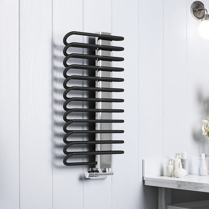 Michelle - Black Towel Radiator - H780mm x W400mm