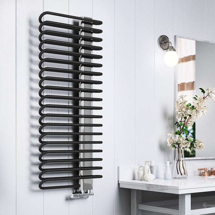 Michelle - Black Towel Radiator - H1200mm x W500mm