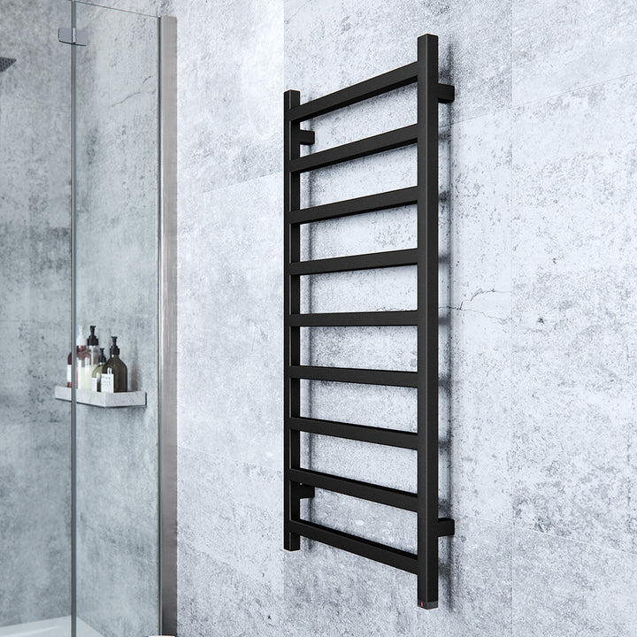 Simple One - Black Electric Towel Rail H1080mm x W500mm 400w Thermostatic