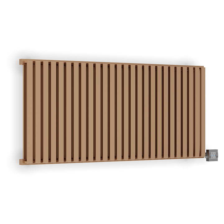 Nemo - Bright Copper Horizontal Electric Radiator H530mm x W1185mm 1000w Thermostatic