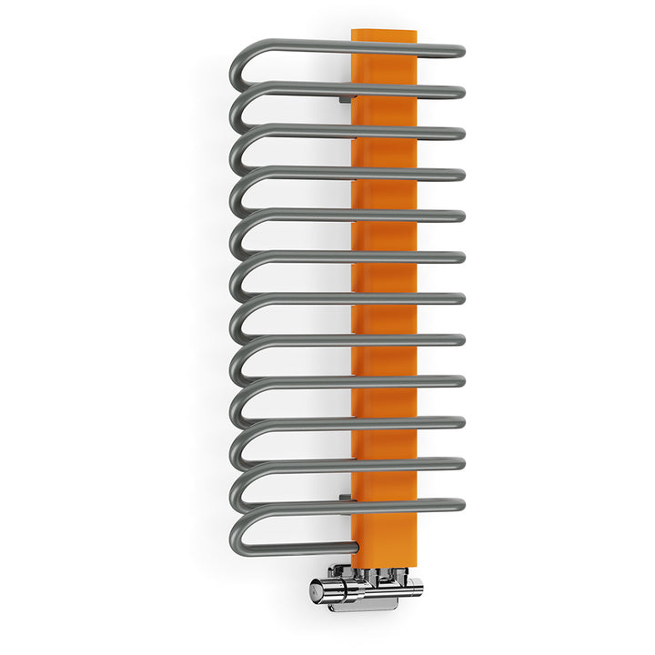 Michelle - Graphite / Orange Towel Radiator - H780mm x W400mm