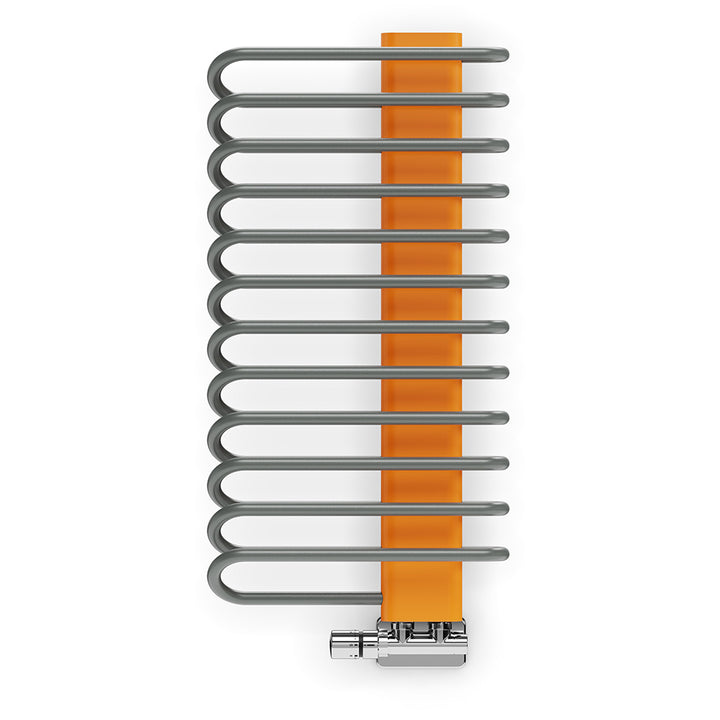 Michelle - Graphite / Orange Towel Radiator - H780mm x W400mm