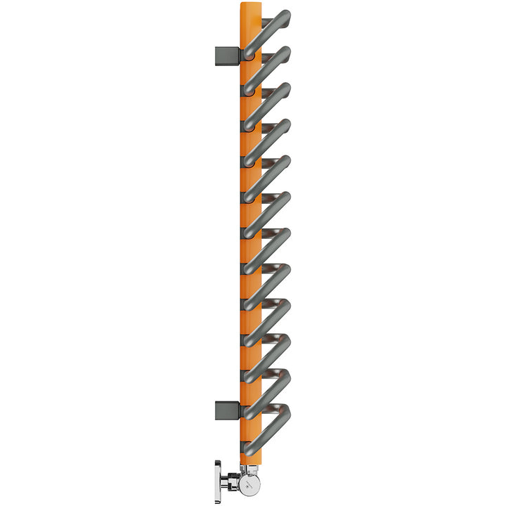 Michelle - Graphite / Orange Towel Radiator - H780mm x W400mm