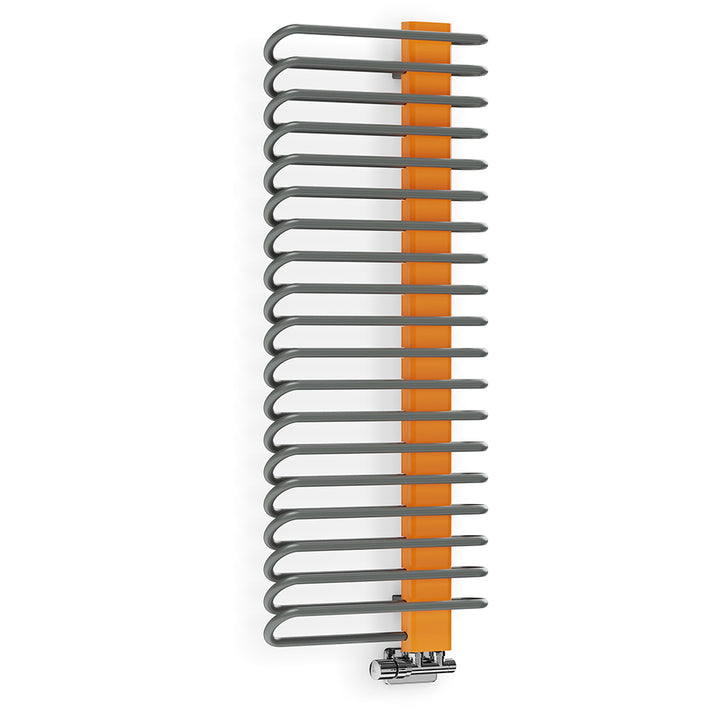 Michelle - Graphite / Orange Towel Radiator - H1200mm x W500mm