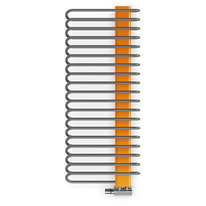 Michelle - Graphite / Orange Towel Radiator - H1200mm x W500mm