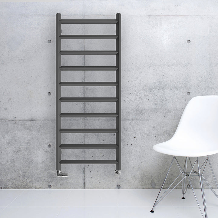 Crystal - Anthracite Towel Radiator - H1200mm x W500mm