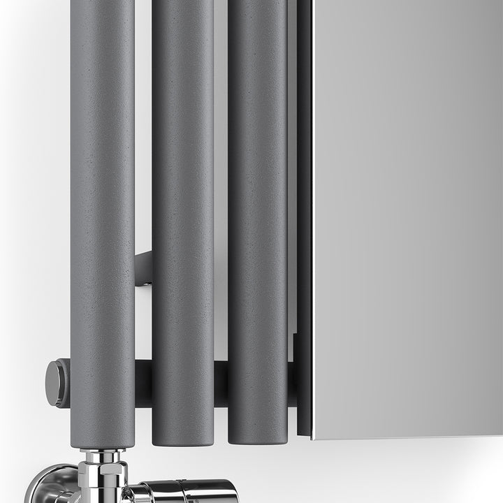 Rolo-Mirror - Anthracite Vertical Designer Radiator H1800mm x W590mm Single Panel