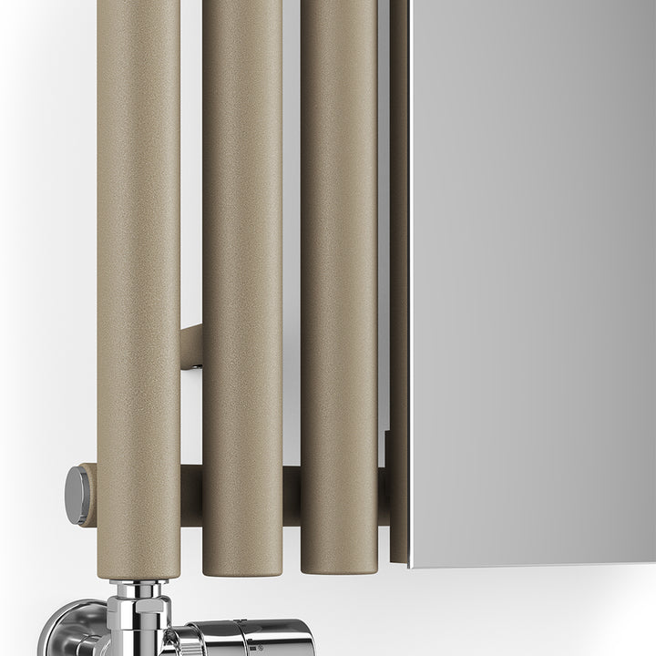 Rolo-Mirror - Quartz Mocha Vertical Designer Radiator H1800mm x W590mm Single Panel