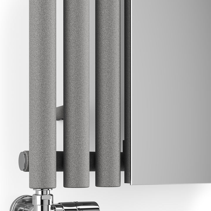 Rolo-Mirror - Salt & Pepper Vertical Designer Radiator H1800mm x W590mm Single Panel