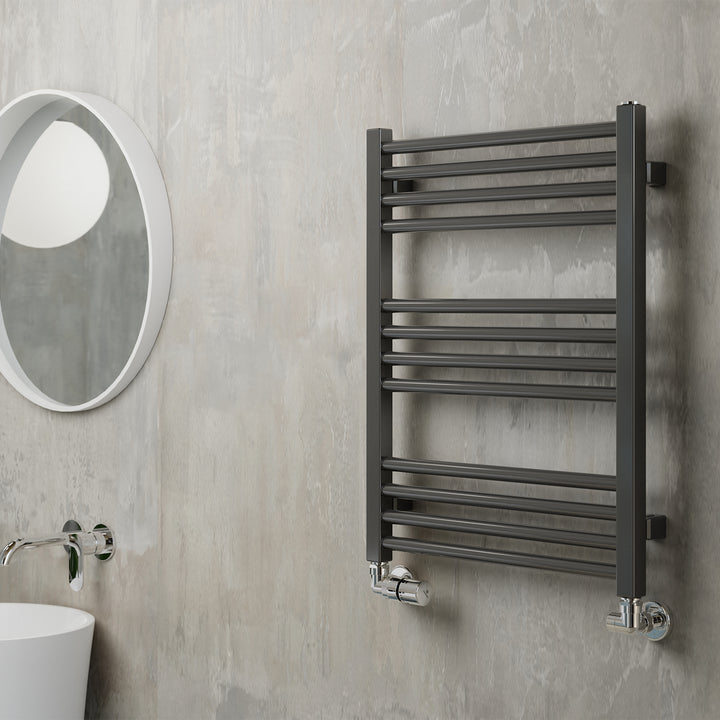 Fiona - Sparkling Grey Towel Radiator - H660mm x W500mm