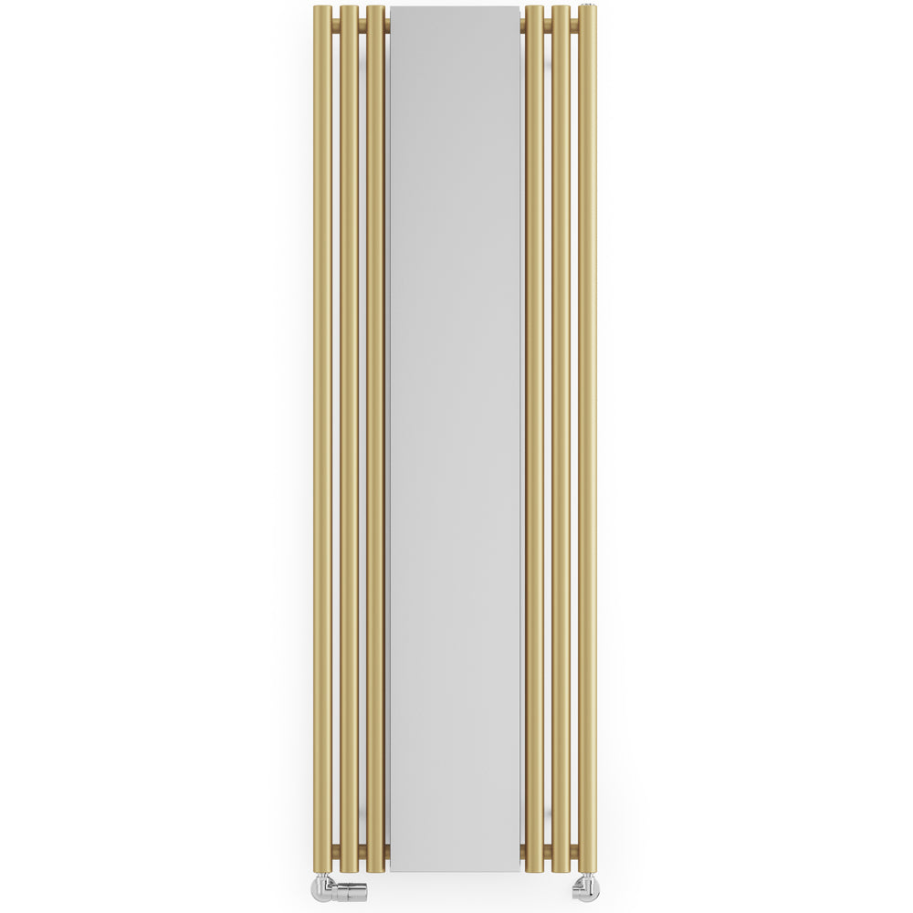 Rolo-Mirror - Brass Vertical Designer Radiator H1800mm x W590mm Single Panel
