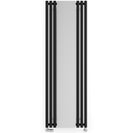 Rolo-Mirror - Black Vertical Designer Radiator H1800mm x W590mm Single Panel