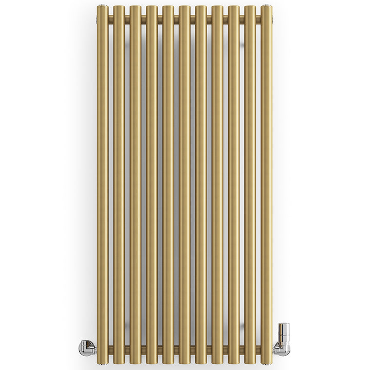 Rolo-Room - Brass Vertical Designer Radiator H1200mm x W590mm Single Panel