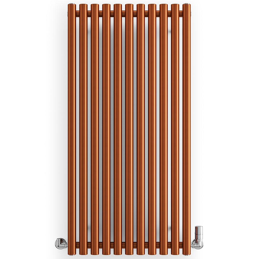 Copper Vertical Designer Radiators H1200mm x W590mm Single Panel - Rolo ...