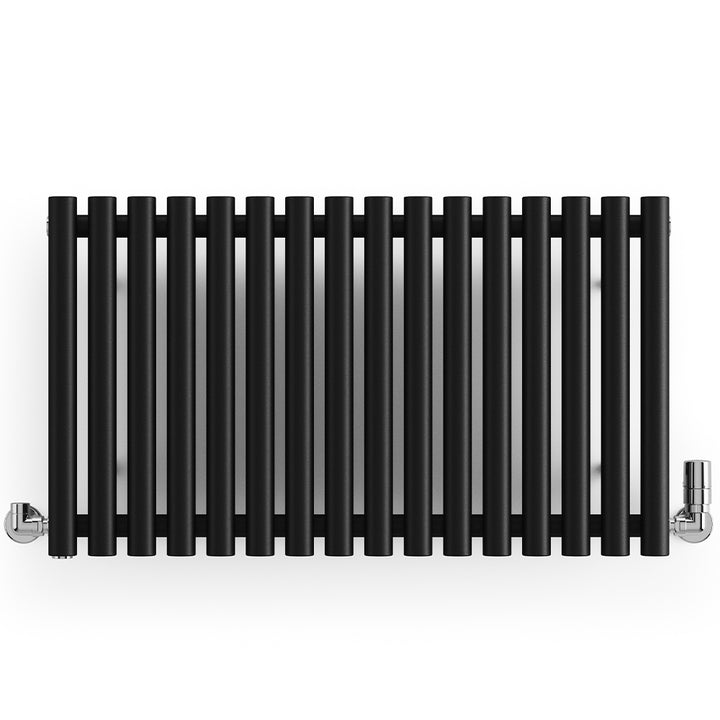 Rolo-Room - Black Horizontal Designer Radiator H500mm x W865mm Single Panel