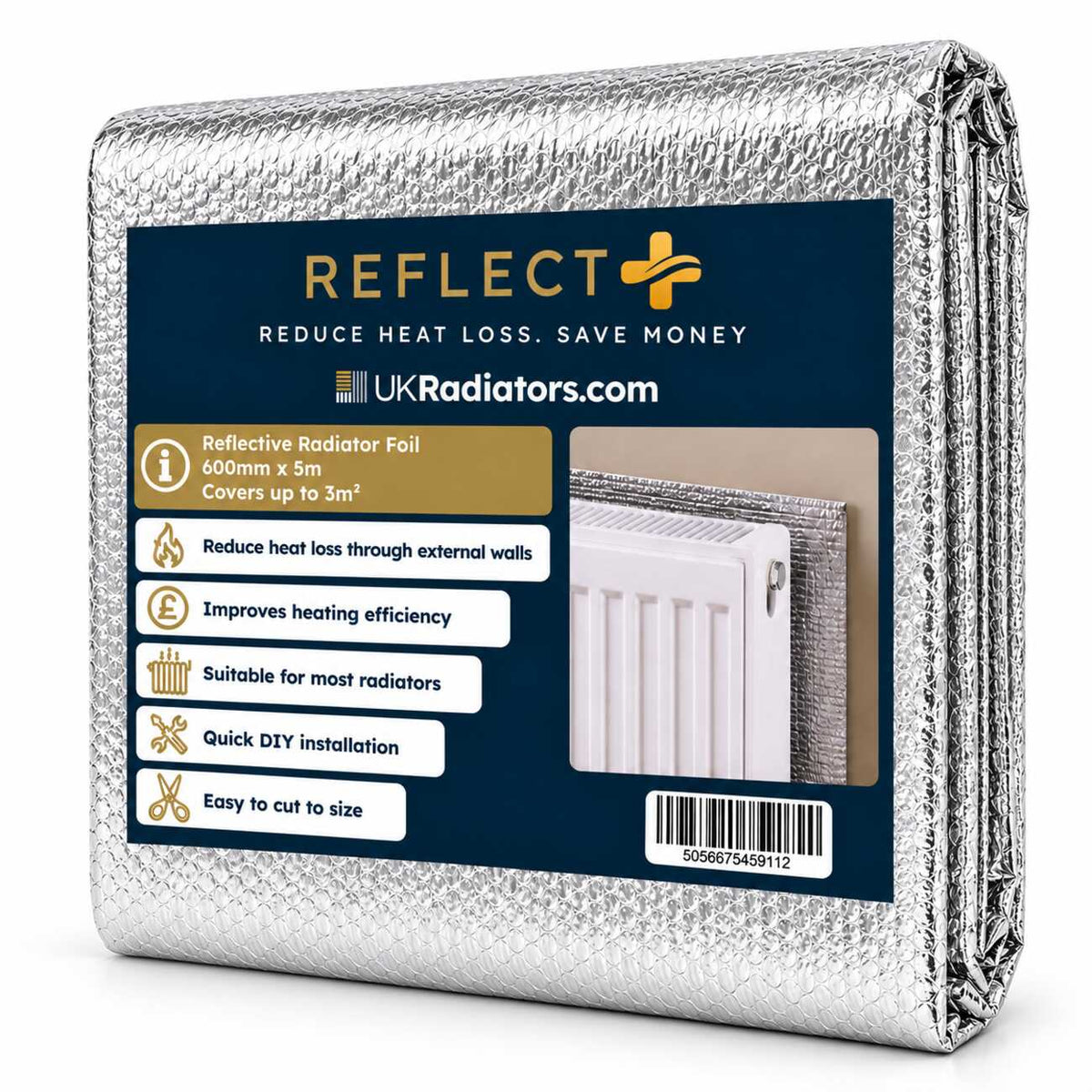 Reflect+ - Radiator Thermal Insulation Foil 60cm x 5m