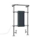 Arundel - Anthracite Traditional Dual Fuel Towel Rail H963mm x W538mm Standard - Floor Standing