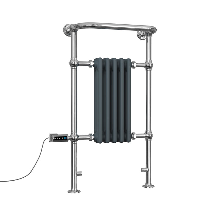Arundel - Anthracite Traditional Electric Towel Rail H963mm x W538mm 300w Thermostatic WIFI