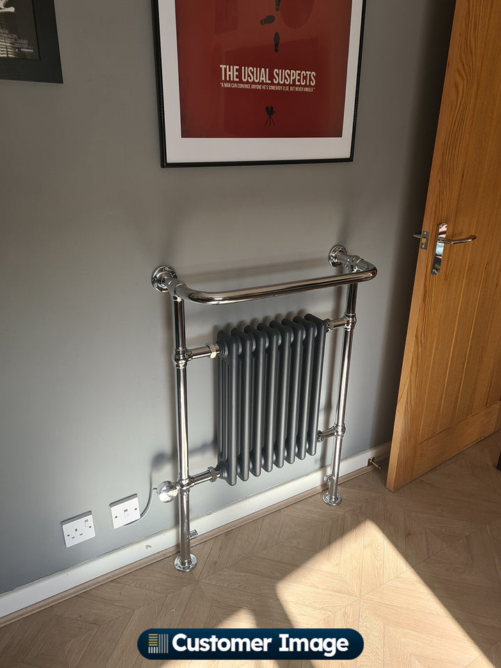 Arundel - Anthracite Traditional Electric Towel Rail H963mm x W673mm 600w Thermostatic