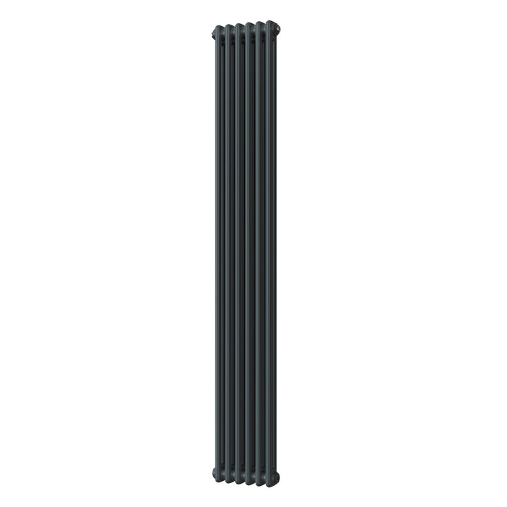 Alpha - Anthracite Vertical Column Radiator H1800mm x W284mm 2 Column - Feet Included
