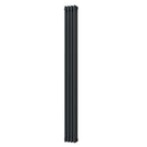 Alpha - Anthracite Vertical Column Radiator H1800mm x W198mm 3 Column - Feet Included