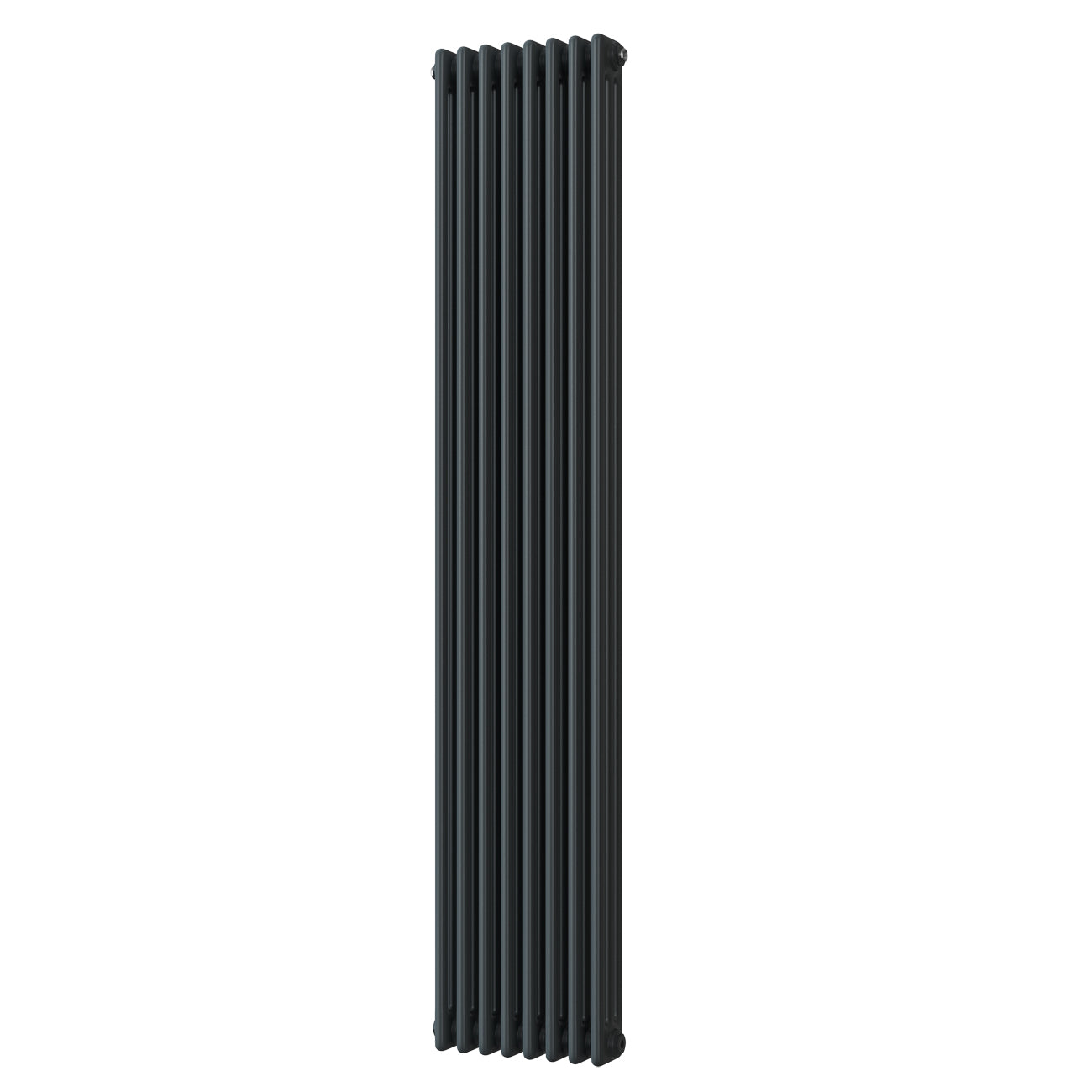Alpha - Anthracite Vertical Column Radiator H1800mm x W376mm 3 Column - Feet Included