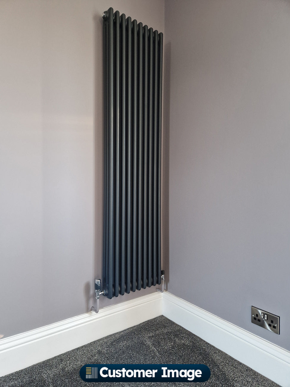 Anthracite Vertical Column Radiator H1800mm x W465mm 3 Column - Alpha ...