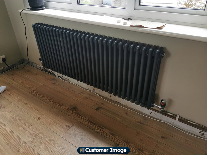 Alpha - Anthracite Column Radiator H500mm x W1355mm 3 Column - Feet Included