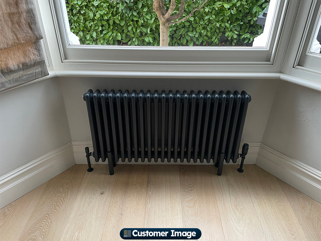 UK Radiators - Alpha Anthracite 3 Column Radiator 500mm x 999mm installed in room