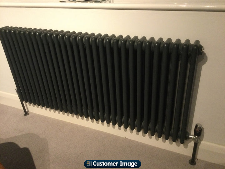 Alpha - Anthracite Column Radiator H600mm x W1355mm 3 Column - Feet Included