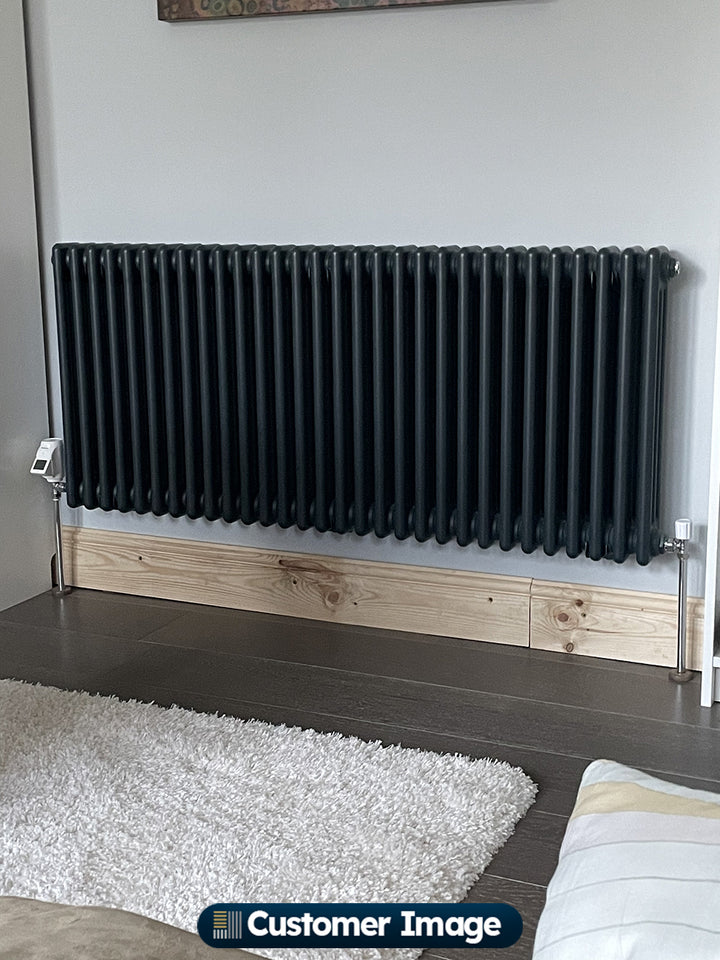 Alpha - Anthracite Column Radiator H600mm x W1355mm 3 Column - Feet Included