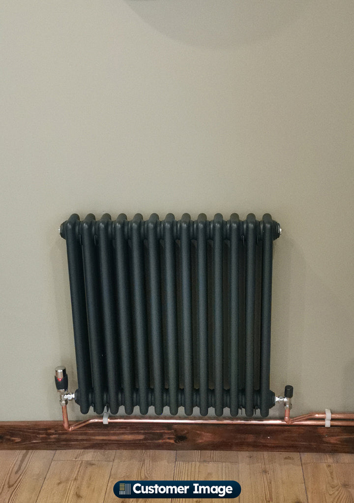 Alpha - Anthracite Column Radiator H600mm x W599mm 3 Column - Feet Included