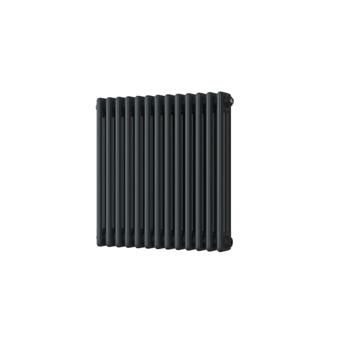 Alpha - Anthracite Column Radiator H600mm x W599mm 3 Column - Feet Included