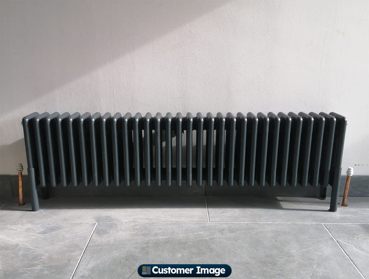 UK Radiators - Alpha Anthracite 4 Column Radiator 300mm x 1340mm installed in hallway 