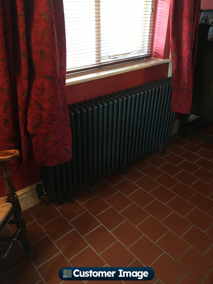 UK Radiators - Alpha Anthracite 4 Column Radiator 600mm x 1340mm installed in room