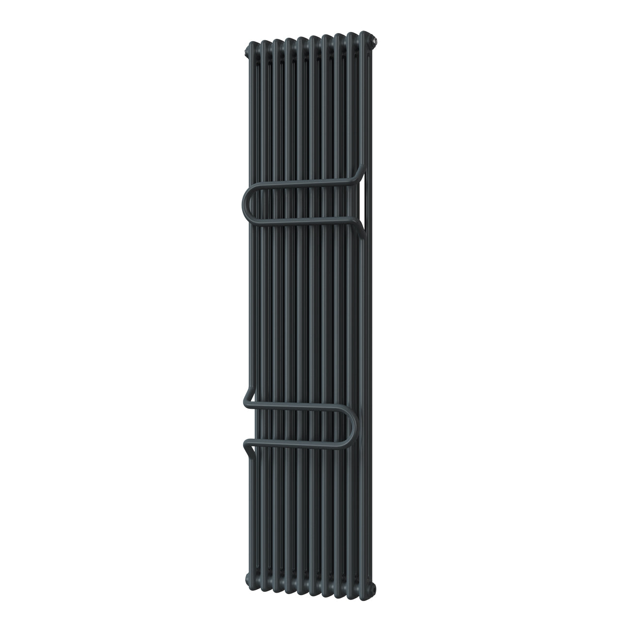 Alpha - Anthracite Vertical Towel Bar Column Radiator H1800mm x W460mm 2 Column - Feet Included