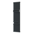 Alpha - Anthracite Vertical Towel Bar Column Radiator H1800mm x W460mm 2 Column - Feet Included