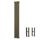 Alpha - Antique Brass Vertical Column Radiator H1800mm x W284mm 2 Column - Feet Included