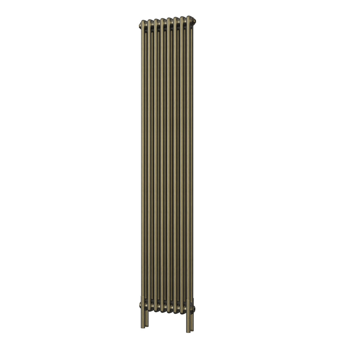 Alpha - Antique Brass Vertical Column Radiator H1800mm x W372mm 2 Column - Feet Included
