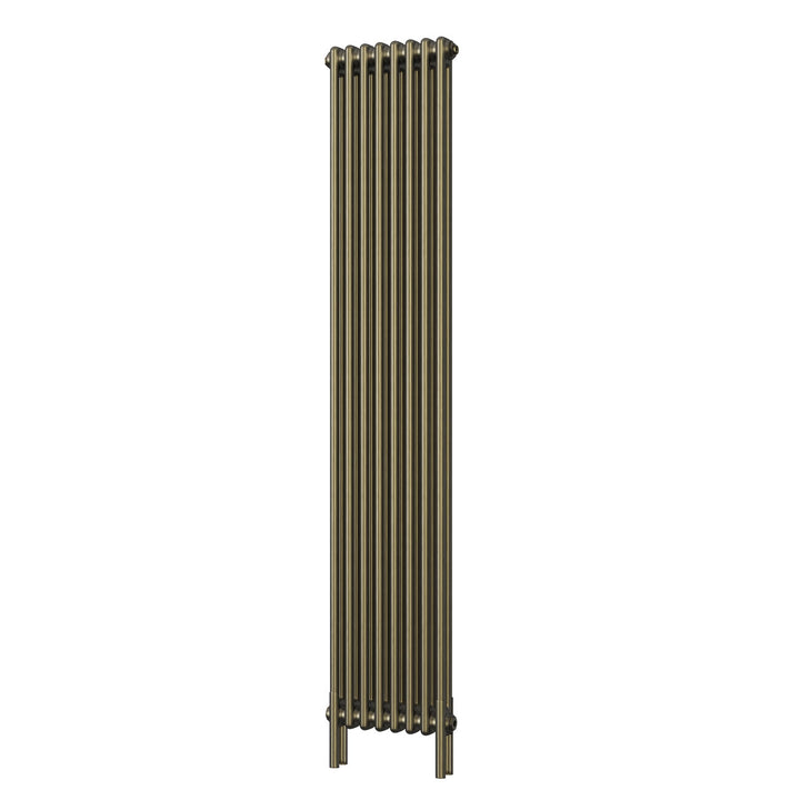 Alpha - Antique Brass Vertical Column Radiator H1800mm x W372mm 2 Column - Feet Included