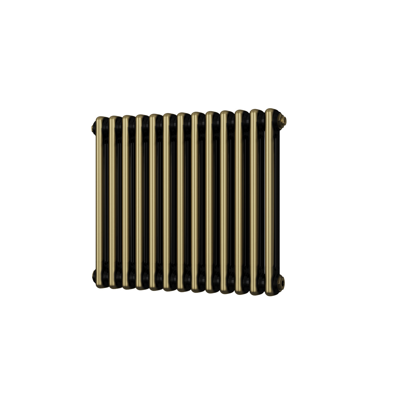 Alpha - Antique Brass Column Radiator H500mm x W592mm 2 Column - Feet Included