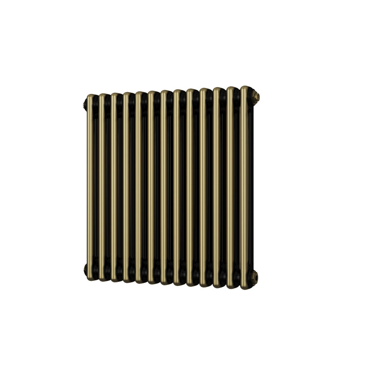 Alpha - Antique Brass Column Radiator H600mm x W592mm 2 Column - Feet Included