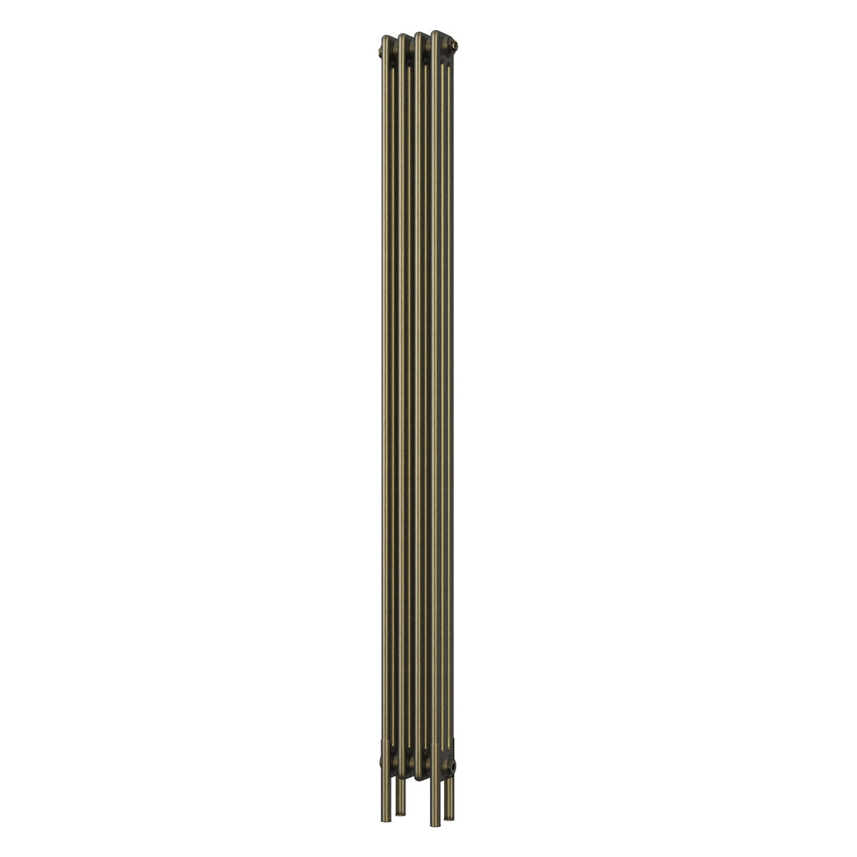 Alpha - Antique Brass Vertical Column Radiator H1800mm x W198mm 3 Column - Feet Included