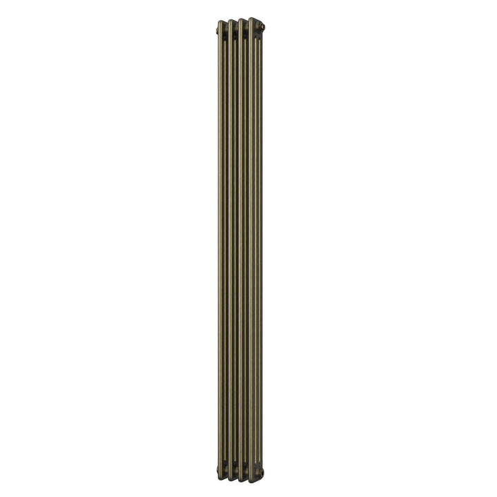 Alpha - Antique Brass Vertical Column Radiator H1800mm x W198mm 3 Column